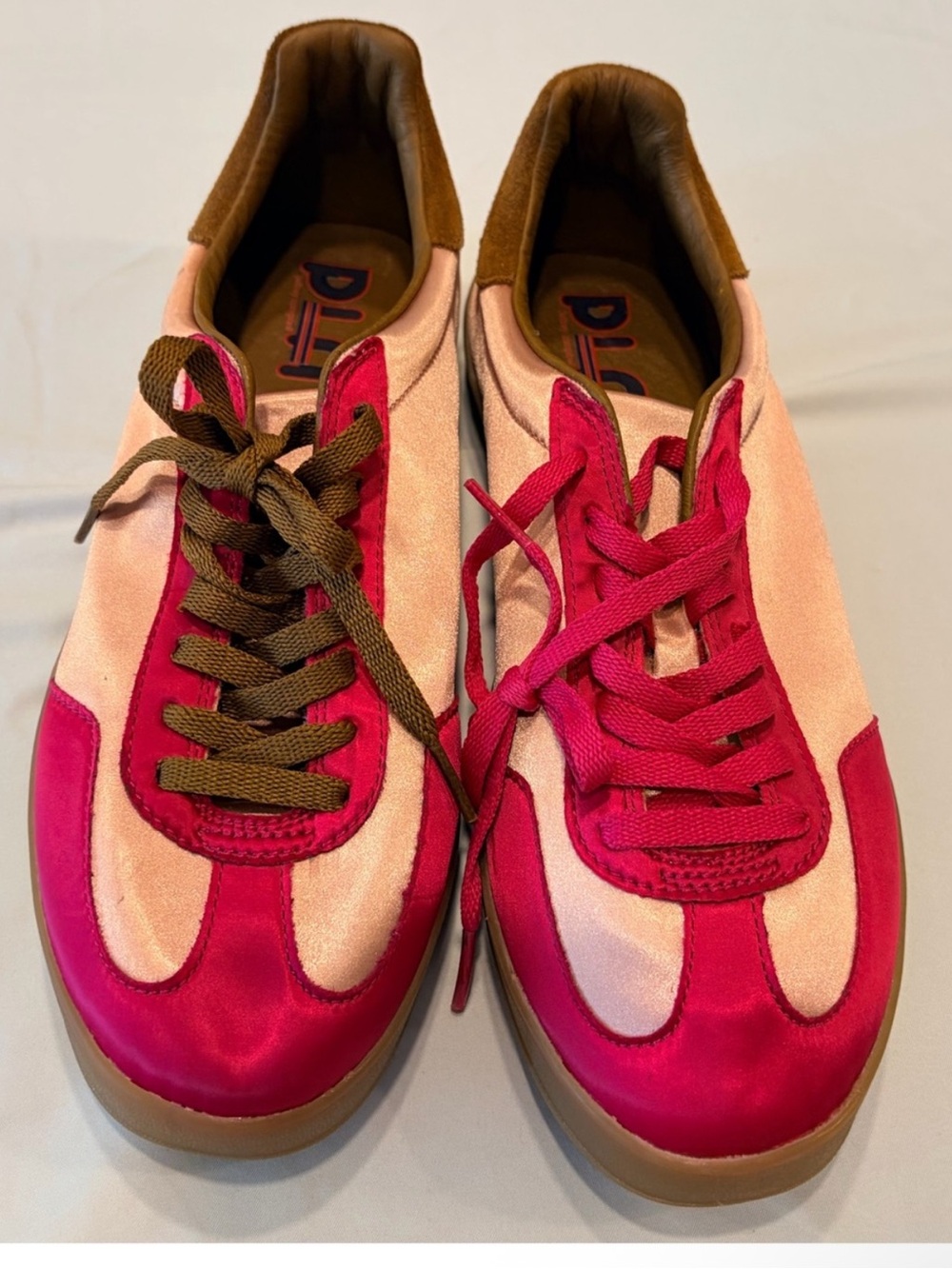 ⛱️🔥Jeffrey Campbell - Keys Pink Red Satin Suede Sneaker - 9